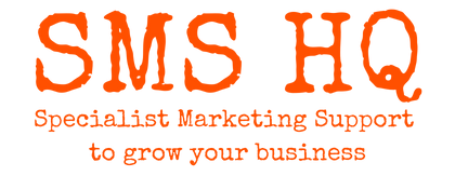 SMS HQ logo in orange text on a transparent background.